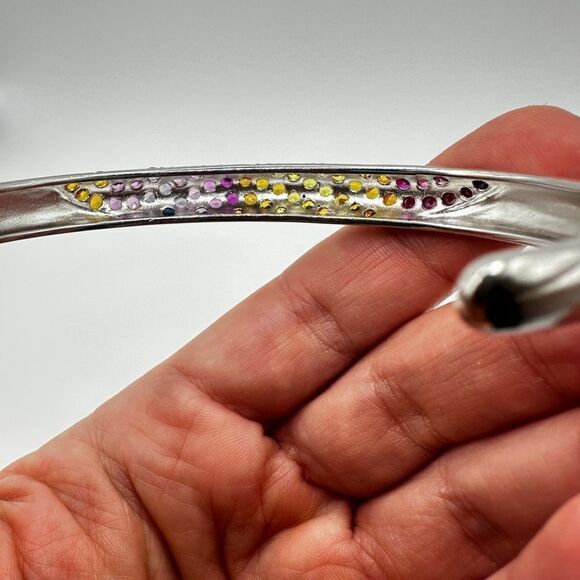 NWOT Unbelievable lab created sapphires in sterling silver cuff bracelet! - Picture 6 of 15